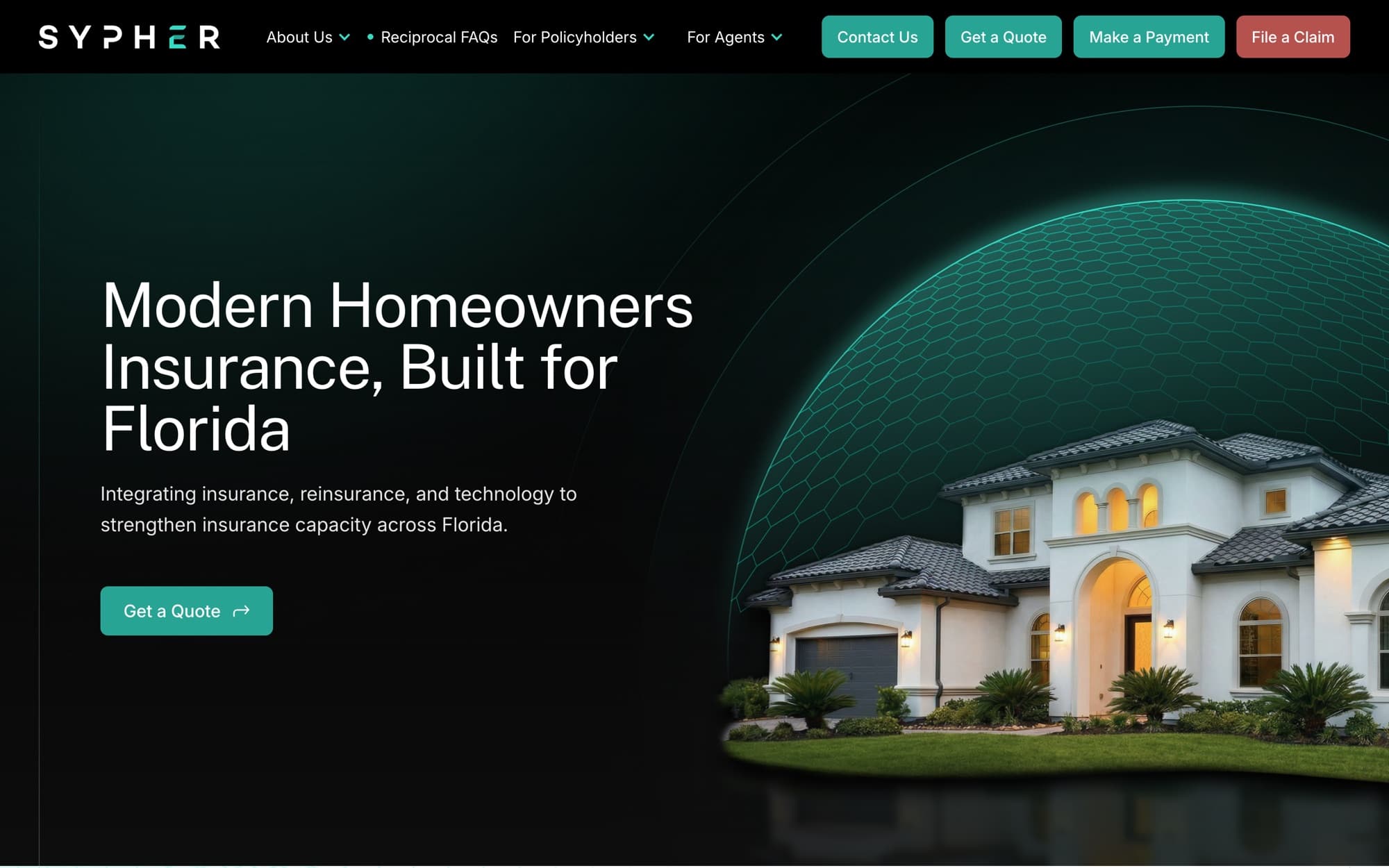 Sypher website, home page